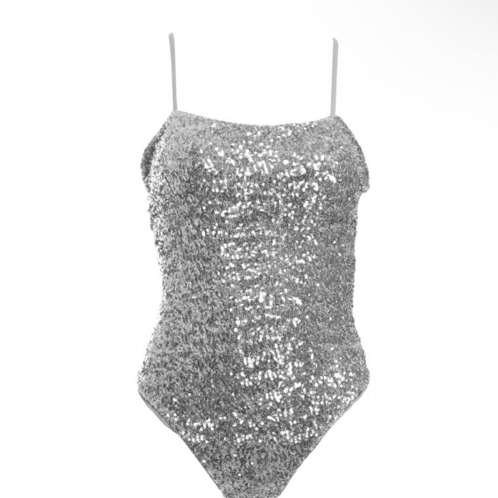 Silver shining body Swimsuit